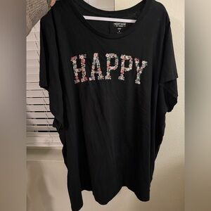Embroidered “happy” t shirt